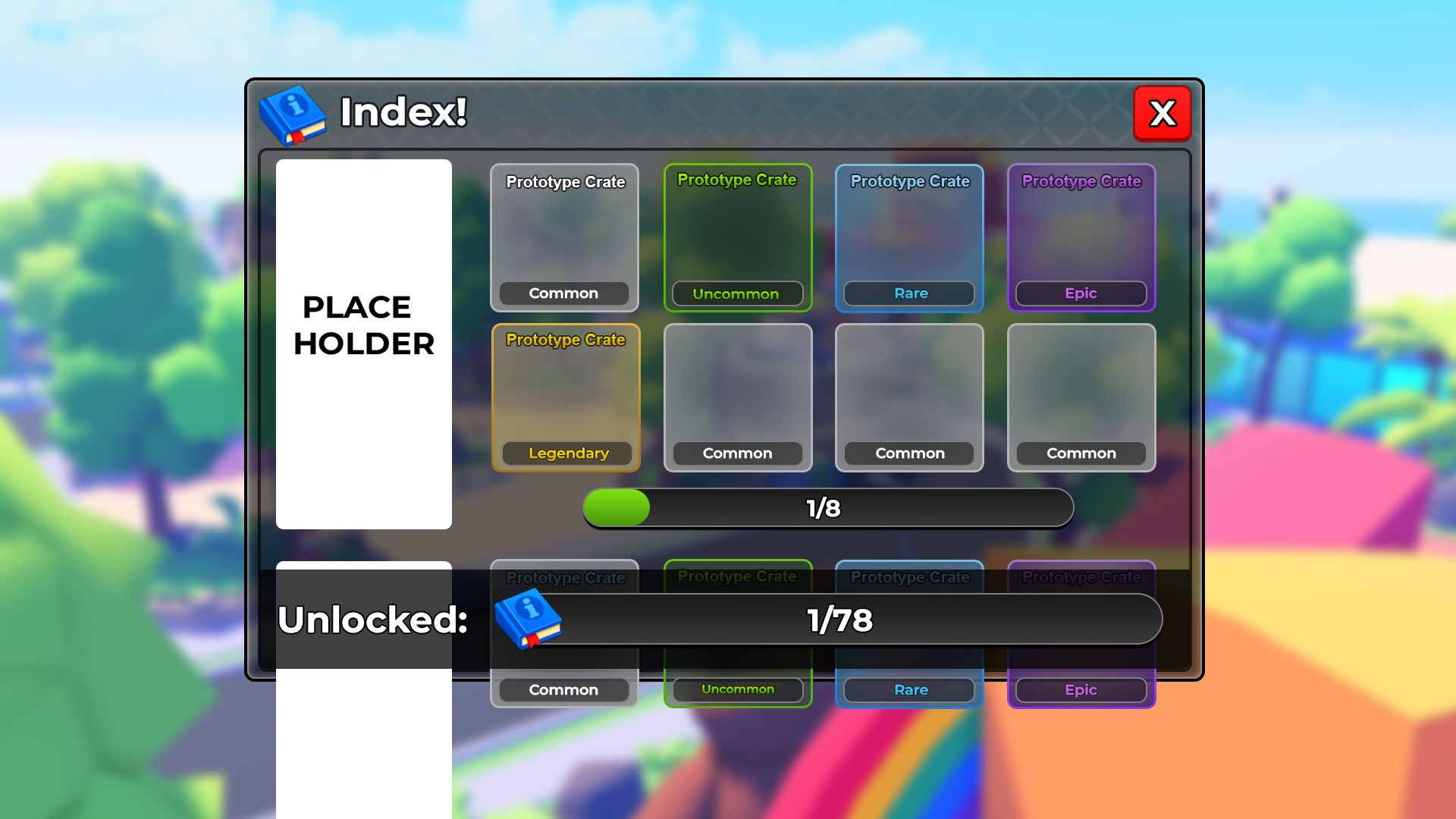 Collection index screen