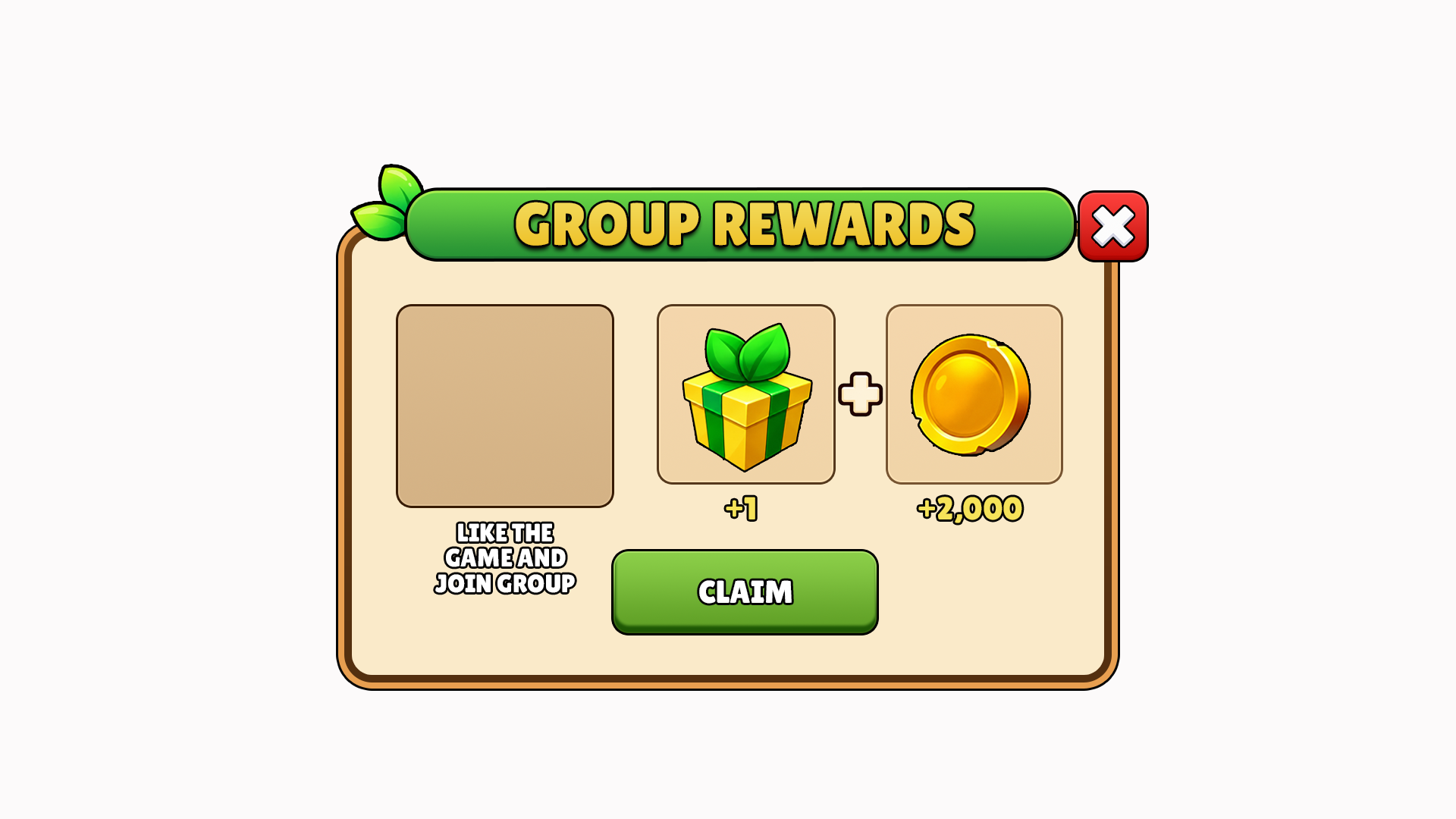 Group rewards claim screen