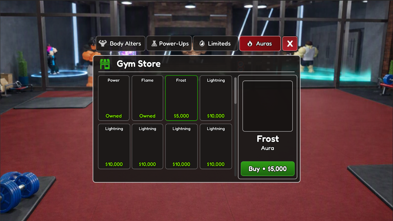 Gym aura shop