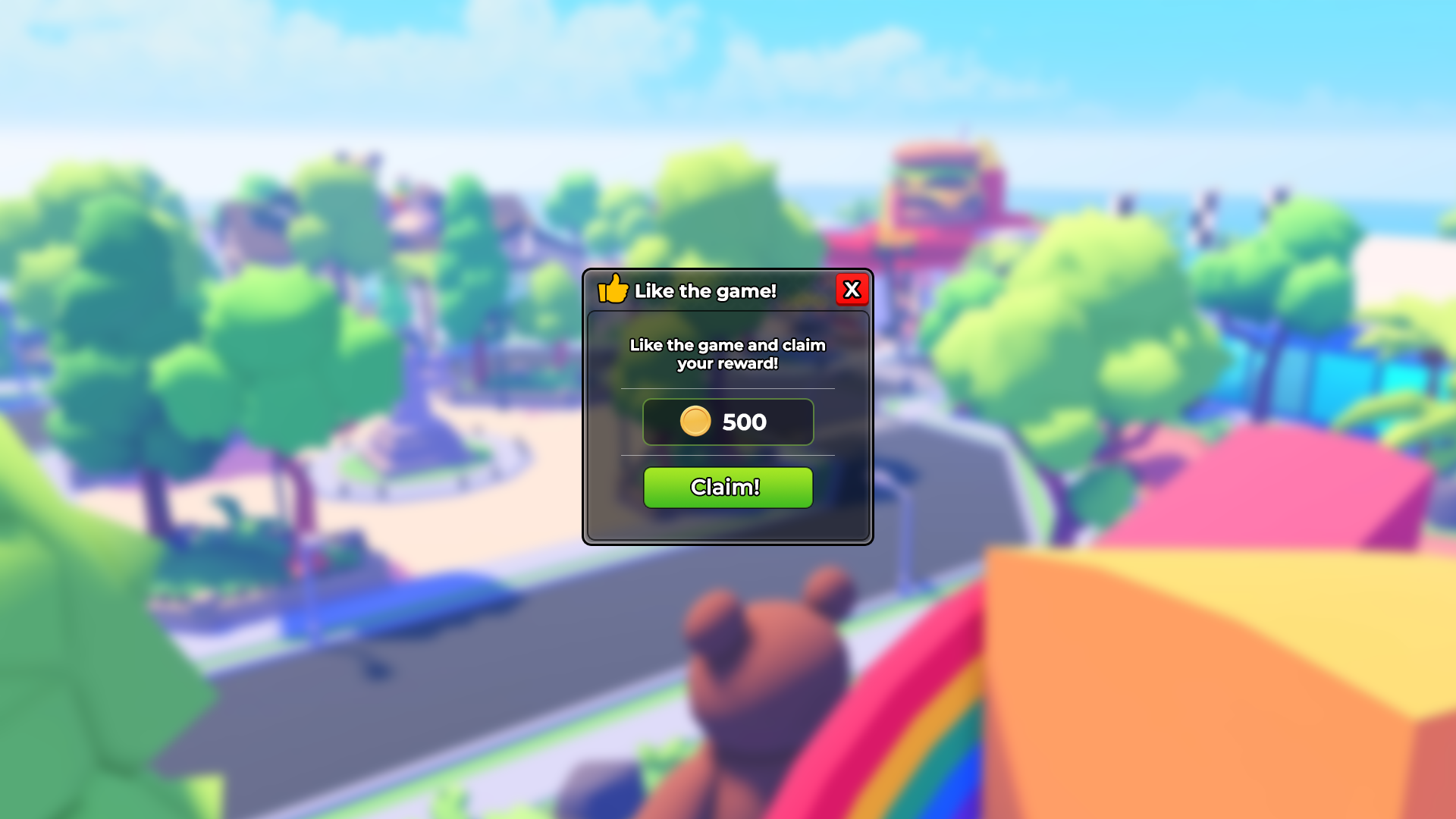 Like the game reward popup