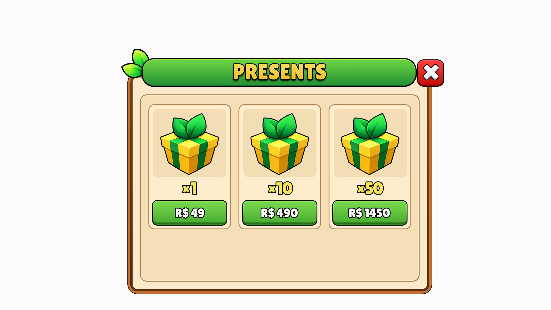 Presents purchase options