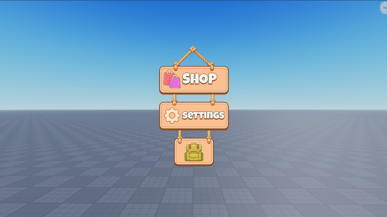 Hanging sign main menu interface