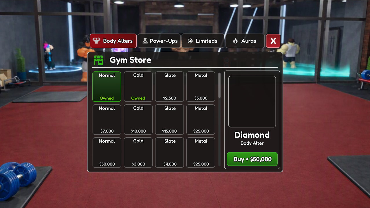 Gym body alters store