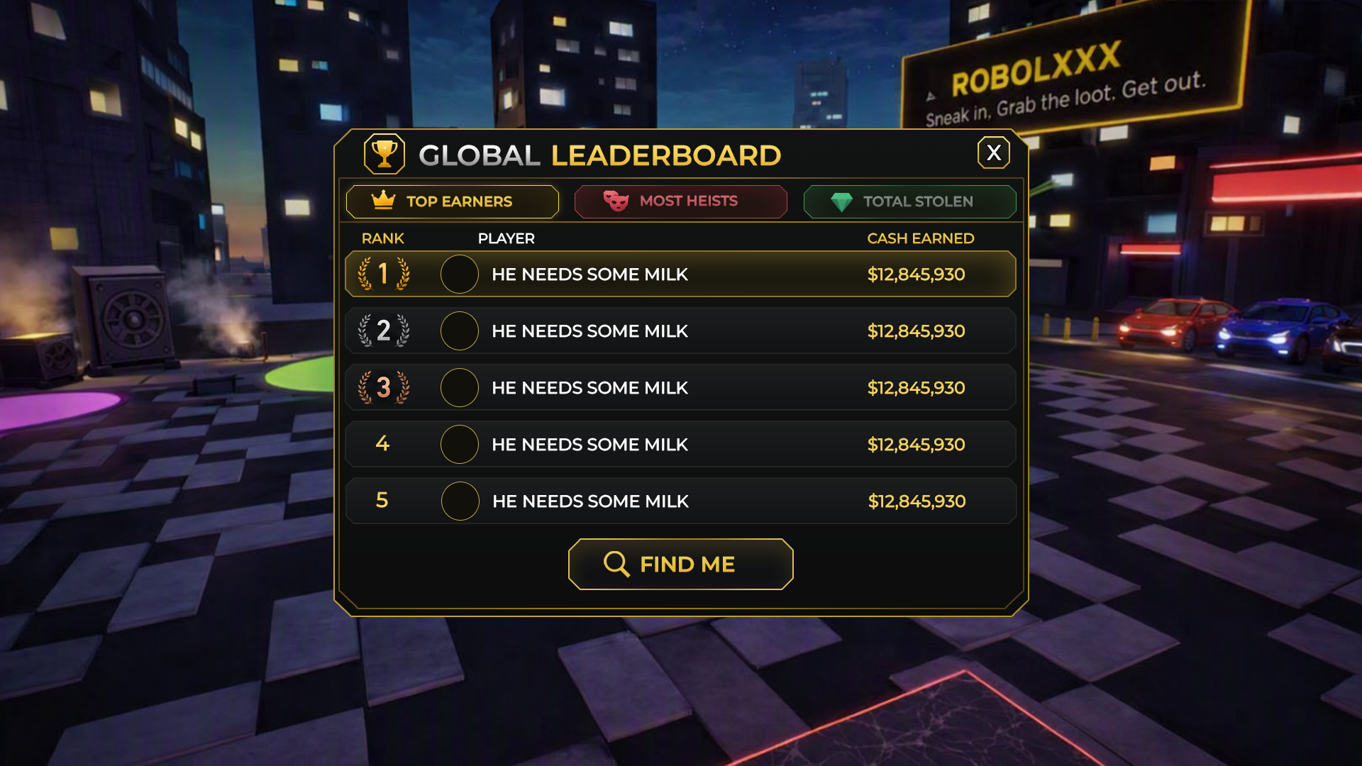 Global leaderboard