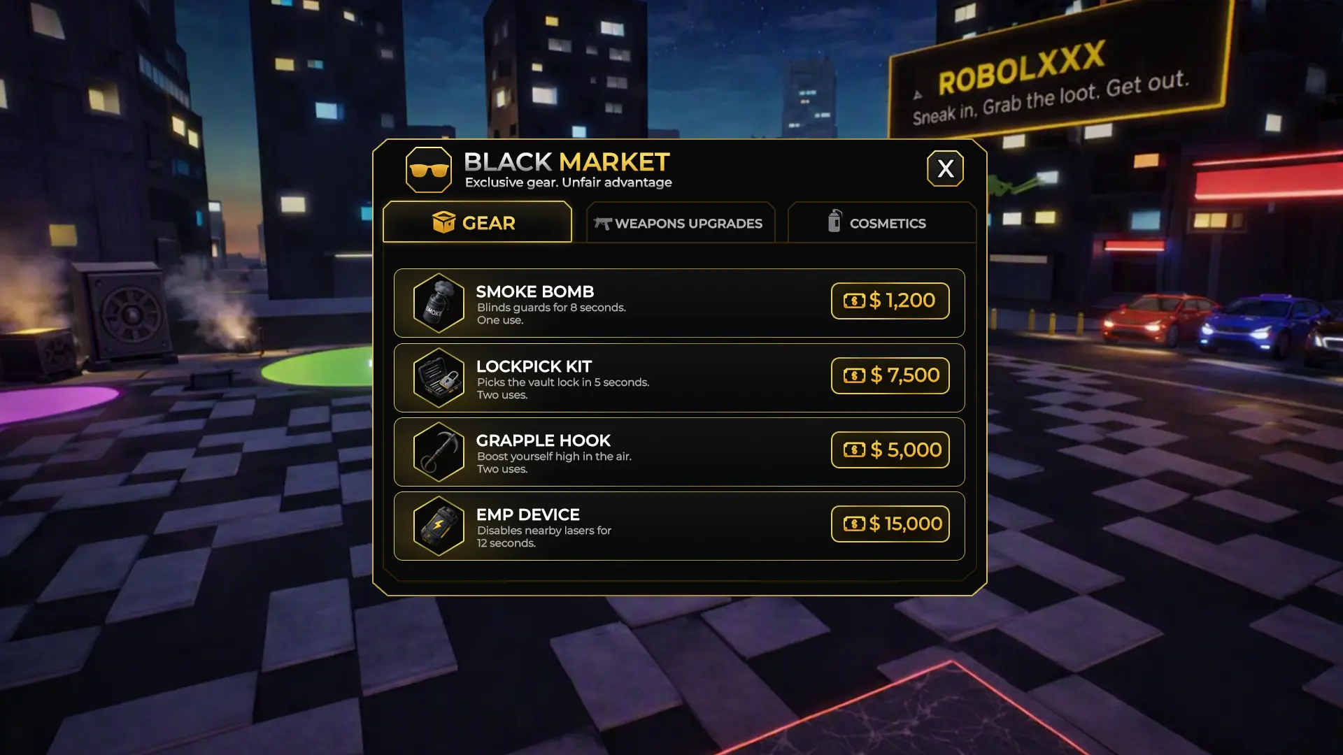Black market gear store