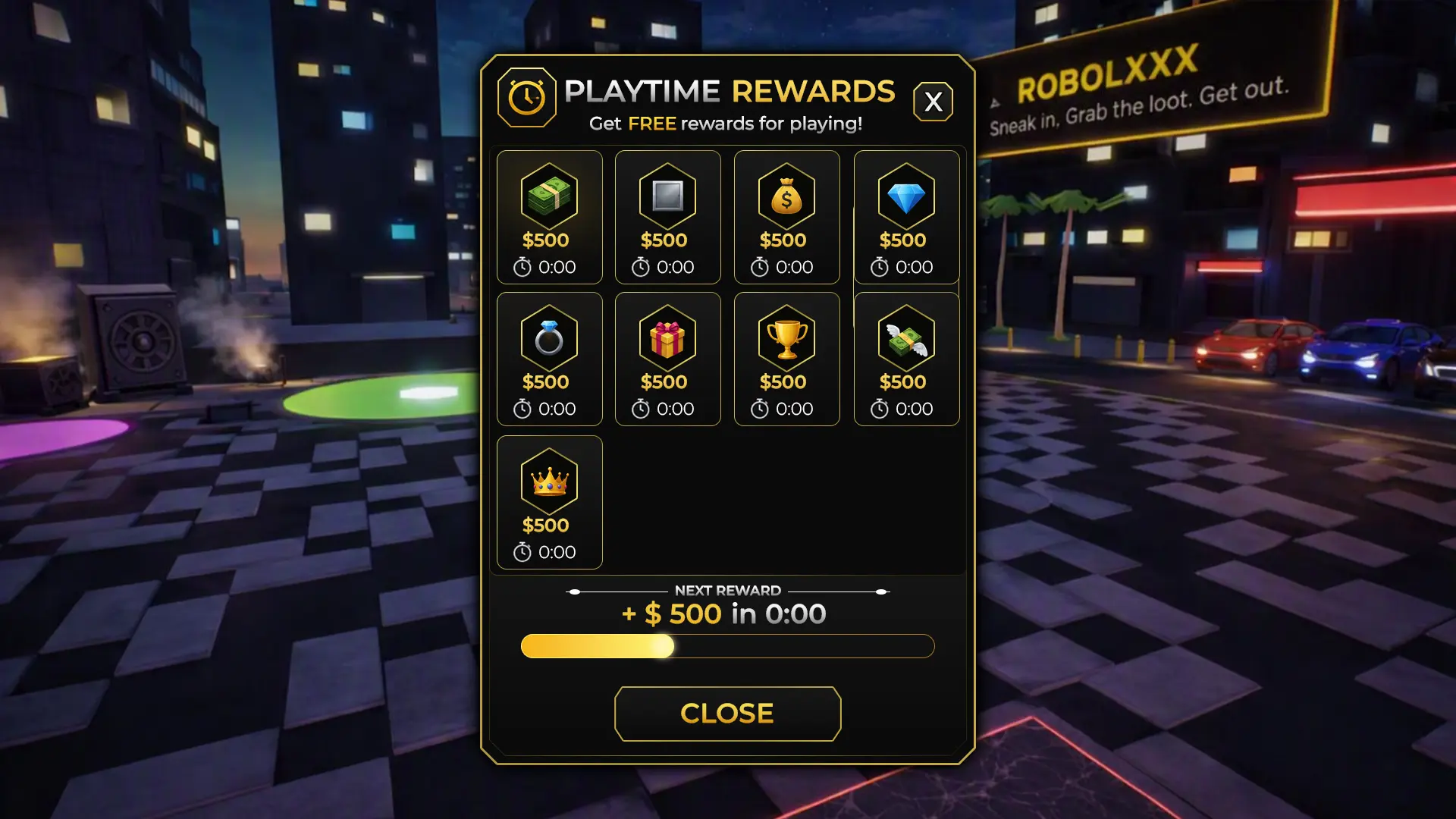 Playtime rewards
